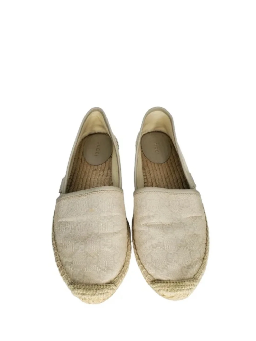 Gucci GG Supreme Monogram Canvas Slip On Espadrille Flats